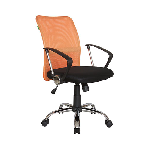 Кресло Riva Chair 8075 Чёрная ткань/Оранжевая сетка (DW-05)