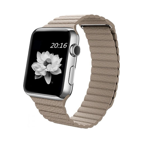Ремешок кожаный Eva для Apple Watch 38/40mm Бежевый (AVA008BG)
