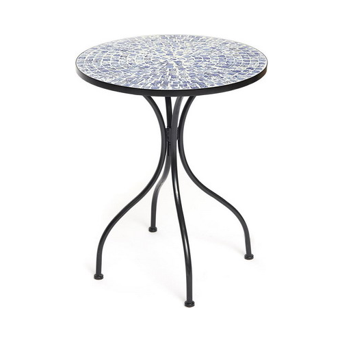 Стол малый Tetchair Secret de Maison ROMEO (mod. PL08-7477) металл 60х72см черный/синяя плитка 13300