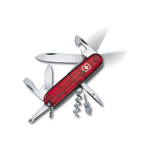 Нож перочинный Victorinox Spartan 91 мм 12 функций полупрозрачный красный