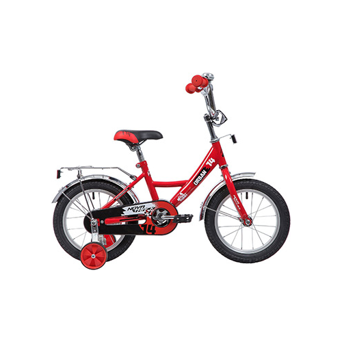 Велосипед Novatrack 14'' URBAN красный полная защита цепи тормоз нож. крылья и багажник хром