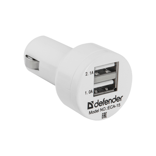 Автомобильное зарядное устройство Defender ECA-15 2 порта USB 83561