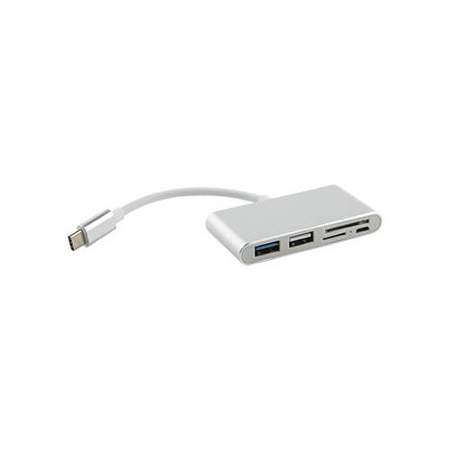 Адаптер Red Line Multiport adapter Type-C 5 in 1 Lite серебристый