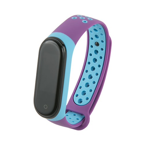 Ремешок двухцветный Red Line для фитнес-браслета Xiaomi Mi Band 4/ Mi Band 3 фиолетовый с голубым