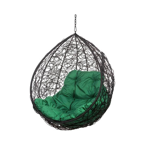 Кресло подвесное Bigarden ''Tropica'' черное без стойки зеленая подушка TropicaBlackBSG 2229690709439