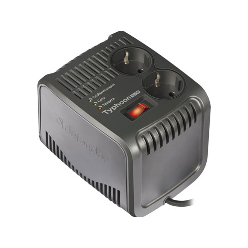 Стабилизатор напряжения Defender AVR Typhoon 1000 320 Вт 2 розетки (99033)