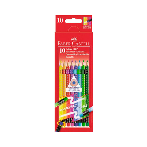 Карандаши Faber-Castell GRIP 10 цветов с ластиками