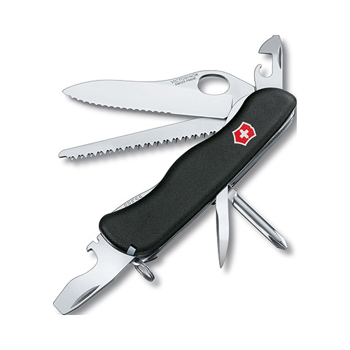 Нож перочинный Victorinox Trailmaster One Hand 111 мм 12 функций с фиксатором лезвия чёрный