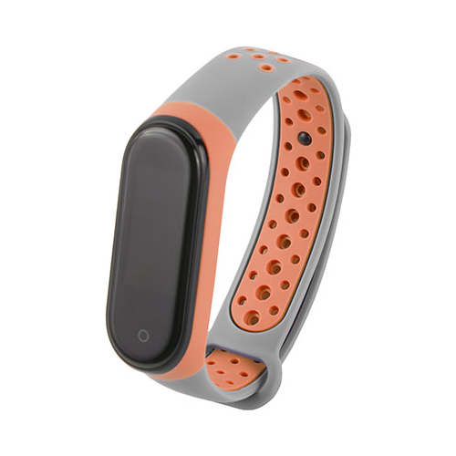 Ремешок двухцветный Red Line для фитнес-браслета Xiaomi Mi Band 4/ Mi Band 3 серый с розовым