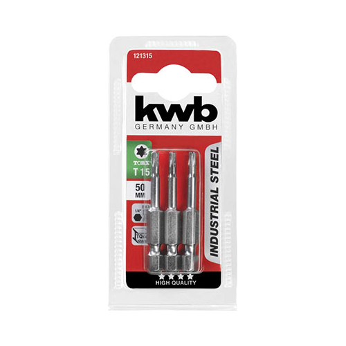 Бита Kwb INDUSTRY TORX15 50 мм 3 шт 121315