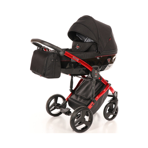 Коляска детская 2 в 1 Junama INDIVIDUAL JDI-01 (черный/красная рама)