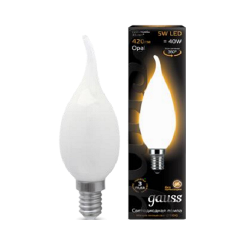 Лампа GAUSS Filament Свеча на ветру OPAL E 14 5W 2700К 104201105