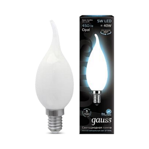 Лампа GAUSS Filament Свеча на ветру OPAL E 14 5W 4100К 104201205