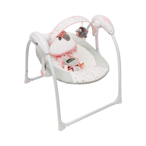 Электрокачели Amarobaby Swinging Baby GRAY-PINK (серо-розовый) AMARO-22SB-SR