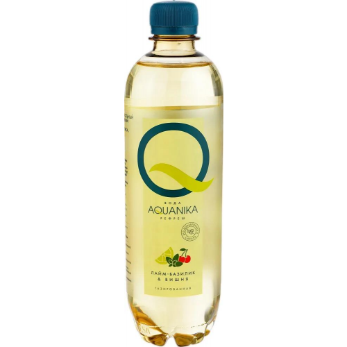Напиток Aquanika Рефреш со вкусом лайм-базилик и вишни, 0,5л