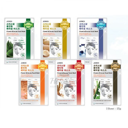 Линейка тканевых масок Mijin Junico Crystal All-In-One Facial Mask