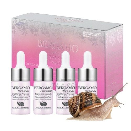 Ампульная сыворотка для сияния кожи Bergamo Pure Snail Brightening Ampoule 4 pcs