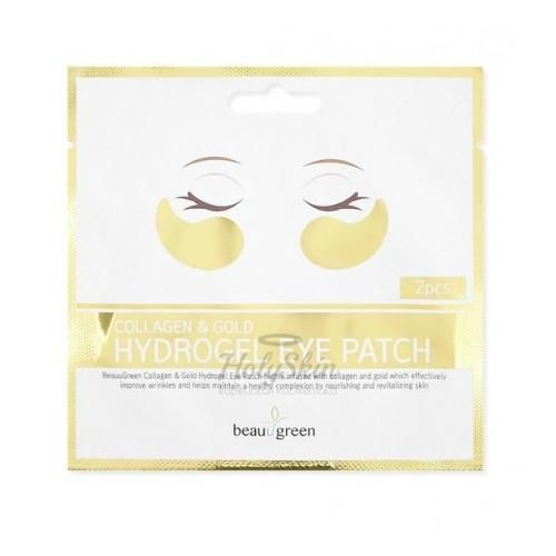 Гидрогелевые патчи для глаз с коллагеном и золотом BeauuGreen Collagen and Gold Hydrogel Eye Patch 2 pcs