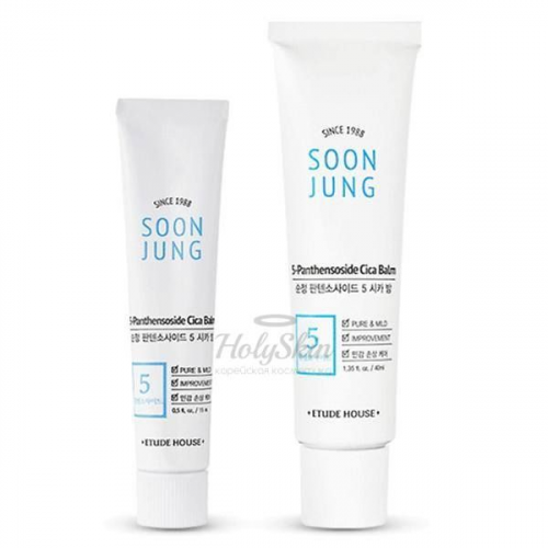 Заживляющий бальзам для чувствительной кожи Etude House Soon Jung 5 Panthensoside Cica Balm