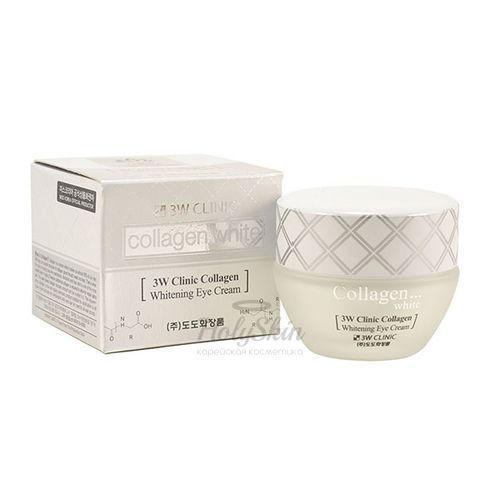 Крем для кожи век с коллагеном 3W Clinic Collagen Whitening Eye Cream