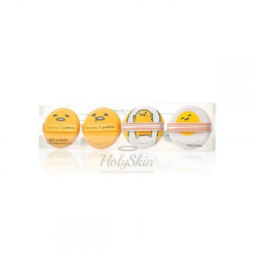 Спонжи с мягкой текстурой Holika Holika Gudetama Chop Chop Cushion Puff Set