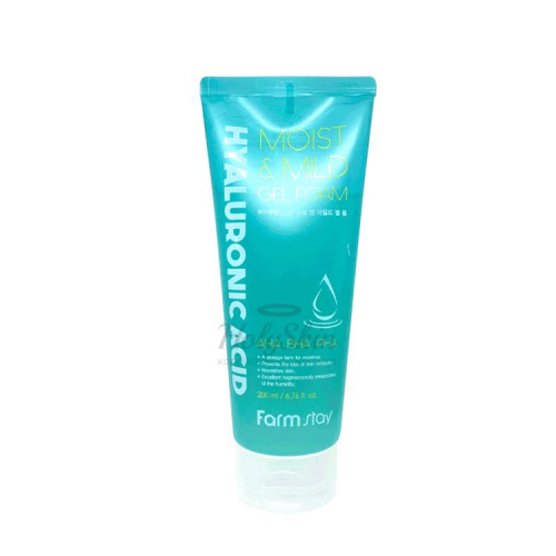 Гелевая пенка с гиалуроновой кислотой и АНА, ВНА кислотами Farmstay Hyaluronic Acid Moist and Mild Gel Foam