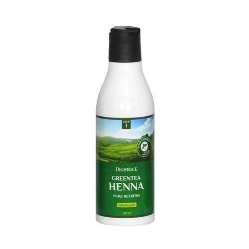 Обновляющий шампунь с хной и зеленым чаем Deoproce Greentea Henna Pure Refresh Shampoo 200ml