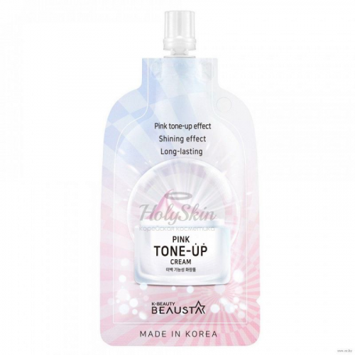 Освежающий крем для лица с экстрактом белых цветов BEAUSTA Pink Tone Up Cream