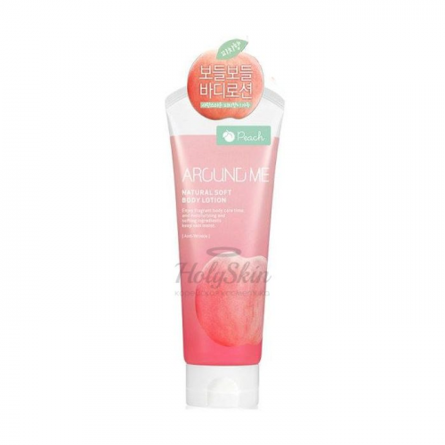 Лосьон для тела с экстрактом персика Welcos Around Me Natural Soft Body Lotion Peach