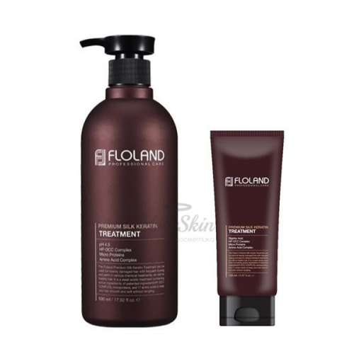 Восстанавливающая маска-бальзам для волос с кератином Floland Premium Silk Keratin Treatment