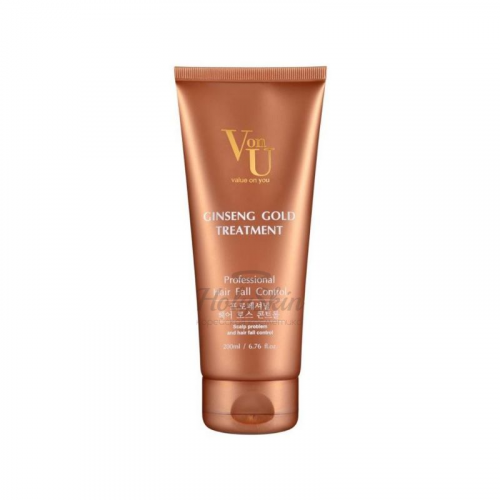 Уход для волос с экстрактом золотого женьшеня Von-U Ginseng Gold Treatment