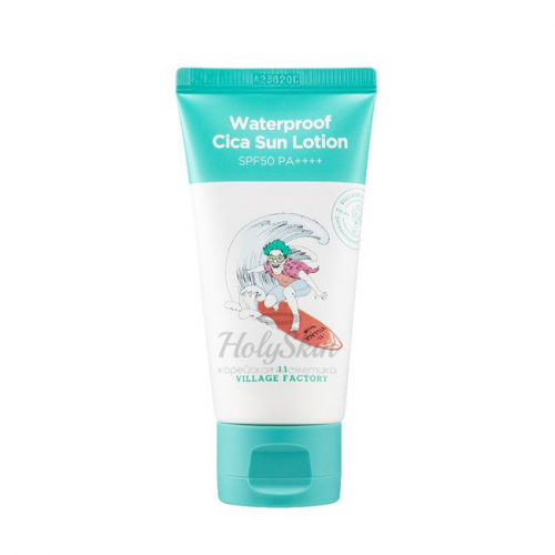 Успокаивающий солнцезащитный лосьон с экстрактом центеллы Village 11 Factory Waterproof Cica Sun Lotion