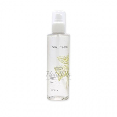 Успокаивающий тоник для лица восстанавливающий pH-баланс кожи Deoproce Real Fresh Vegan Calming Toner