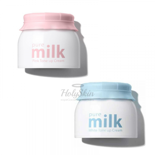 Тонизирующий осветляющий крем с молочными протеинами The Saem Pure Milk Tone Up Cream