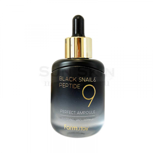 Омолаживающая ампульная сыворотка с комплексом из 9 пептидов Farmstay Black Snail and Peptide 9 Perfect Ampoule