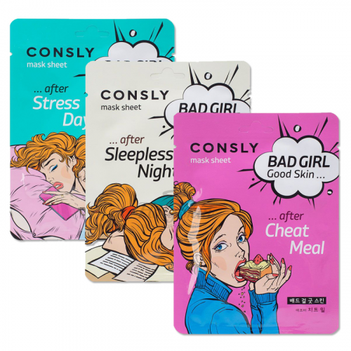 Тканевые маски для восстановления кожи Consly Bad Girl - Good Skin