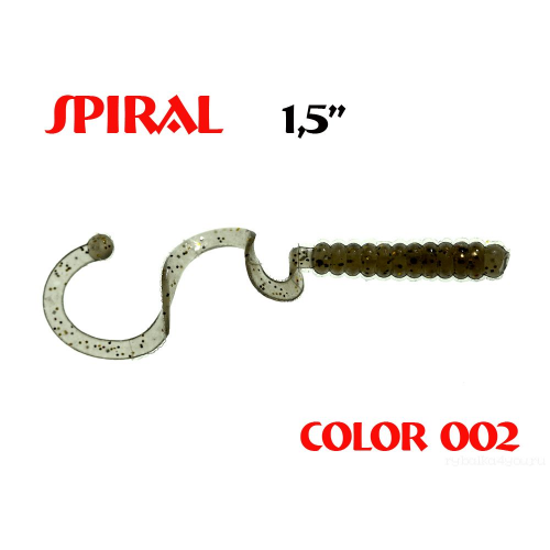 Твистеры Aiko Spiral 1.5" 25 мм / 0,62 гр / запах рыбы / цвет - 002 (упаковка 10 шт)
