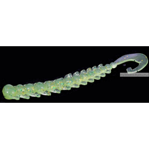 Твистер Aiko Ribbed Worm 2" 50 мм / Запах Рыба / упаковка 10 шт / цвет: 006-Lime
