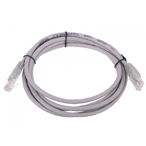 Кабель-переходник LAN (патчкорд) TELECOM UTP 5е (2м), Серый NA102--2M