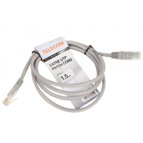 Кабель-переходник LAN (патчкорд) TELECOM UTP 5е (3м) NA102--3M, серый
