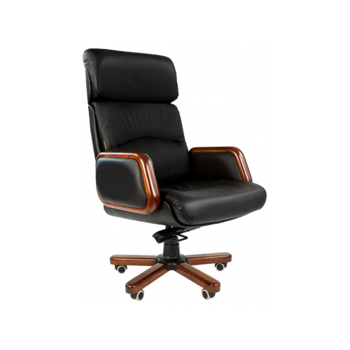 Кресло офисное Chairman 417 кожа черная (6082581)