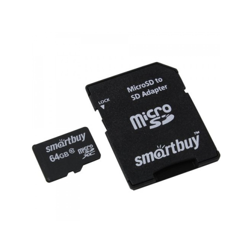 Карта памяти SmartBuy MicroSDXC microSDXC Class 10 64GB (с адаптером) SB64GBSDCL10-01LE