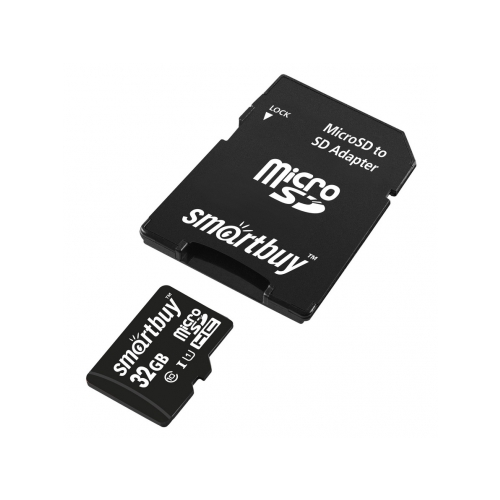 Карта памяти SmartBuy MicroSDHC 32GB Class10 UHS-I + адаптер