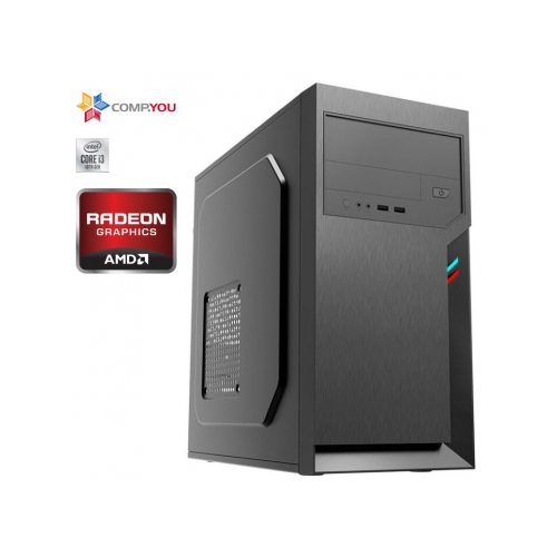 Системный блок Офисный компьютер CompYou Office W175 (Intel Core i3-10100f 3.6GHz, 8Gb DDR4, 120Gb SSD, DVD-RW, Amd Radeon R5 230 1024Mb, 450W, Без ОС) CY.1879771.W175