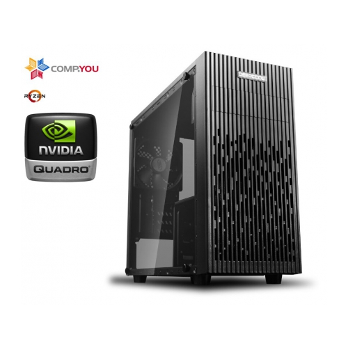 Системный блок Профессиональный компьютер CompYou Pro P253 (AMD Ryzen 5-3600 3.6GHz, 16Gb DDR4, 1000Gb, 240Gb SSD, nVidia Quadro T1000 4Gb, 500W, Без ОС) CY.1943859.P253