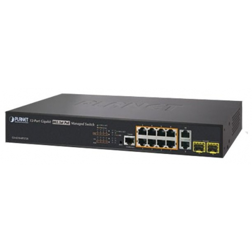 Коммутатор (switch) Planet GS-4210-8P2T2S, IPv4/IPv6