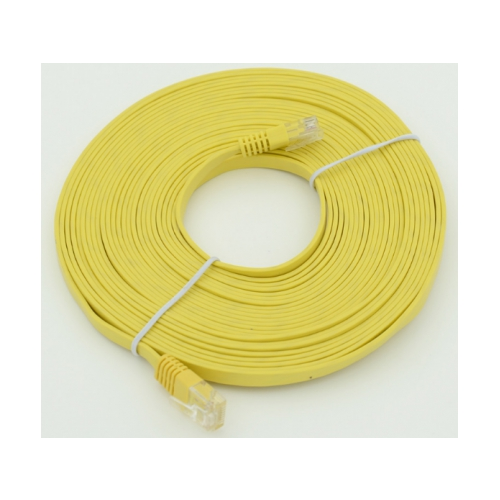 Кабель-переходник LAN (патчкорд) No-name RJ-45 (m)-RJ-45 (m) cat 5e, 7.5 м, жёлтый