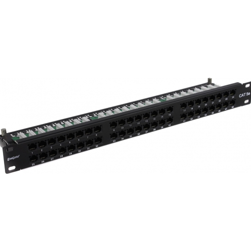 Кабель-переходник LAN (патчкорд) Exegate UTP (EX281081RUS) 19" 48 port кат.5e ExeGate разъём KRONE&110 (dual IDC), 1U, RoHS, черный, 1.5 кг