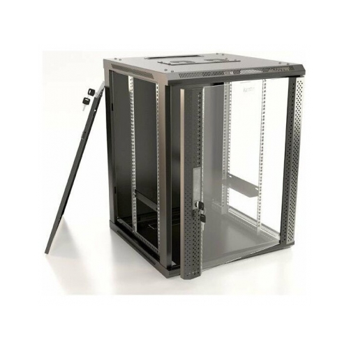 Телекоммуникационный шкаф Hyperline TWB-FC-1866-GP-RAL9004 18U, 908x600х600мм, черный