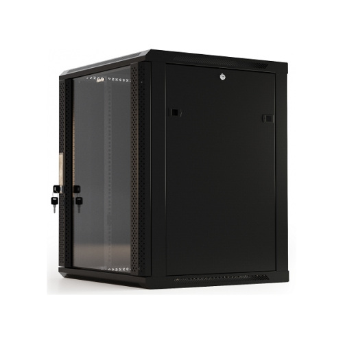 Телекоммуникационный шкаф Hyperline TWB-0645-GP-RAL9004 6U, 367x600х450мм, стеклянная дверь, black